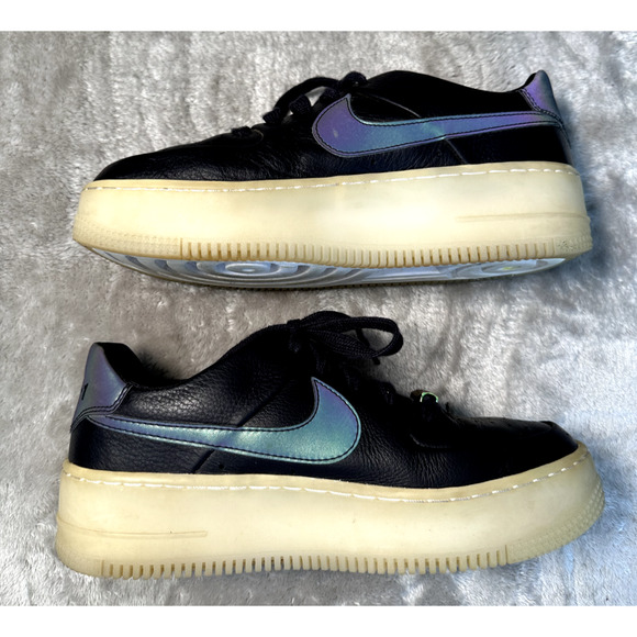 Nike Air Force 1 Sage Low LX Black Oil Shoes Sneakers Womens Size 7 AR5409-004 - Picture 2 of 8